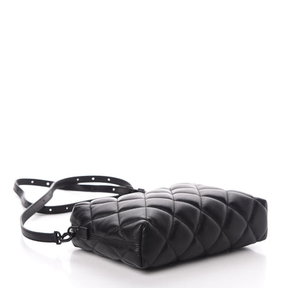 Balenciaga Nappa Calfskin Quilted Touch B Camera Shoulder Bag Black 4 of 10
