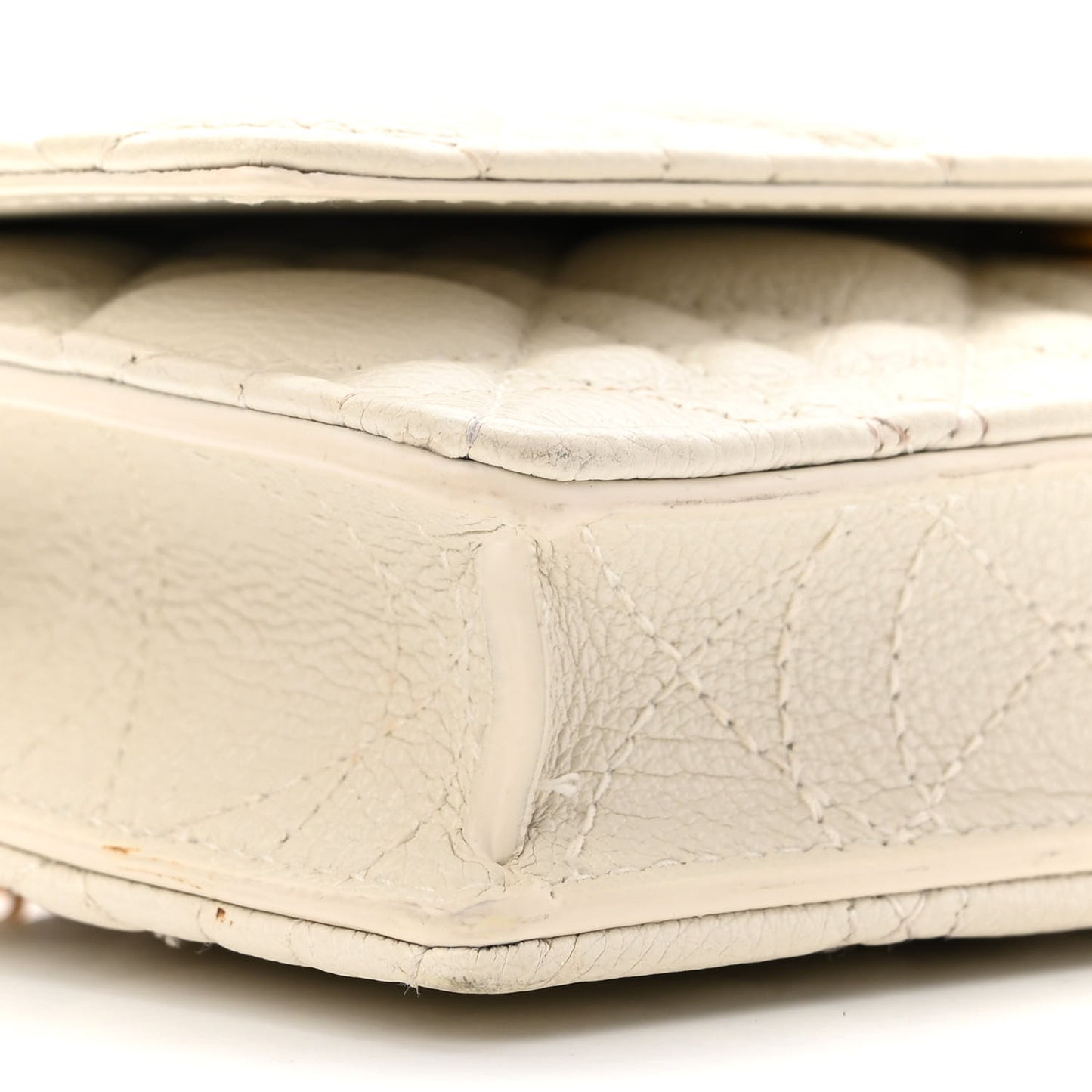 Supple Calfskin Caro Pouch with Chain Latte