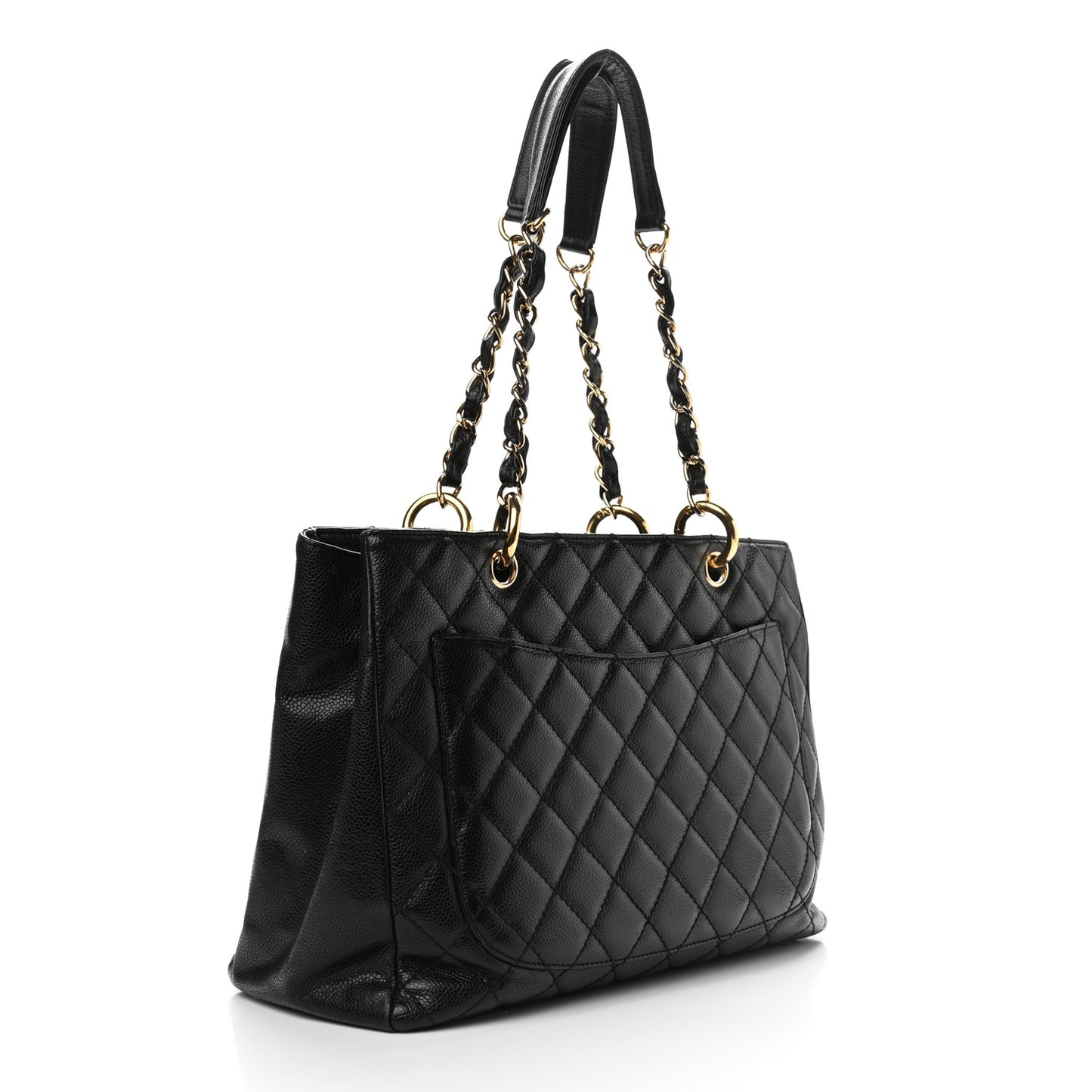 Caviar Quilted Grand Shopping Tote GST Black