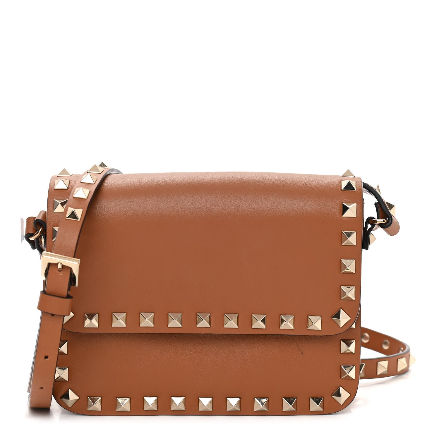Valentino Garavani Vitello Rockstud Flap Crossbody Bag Light Cuir 1 of 11