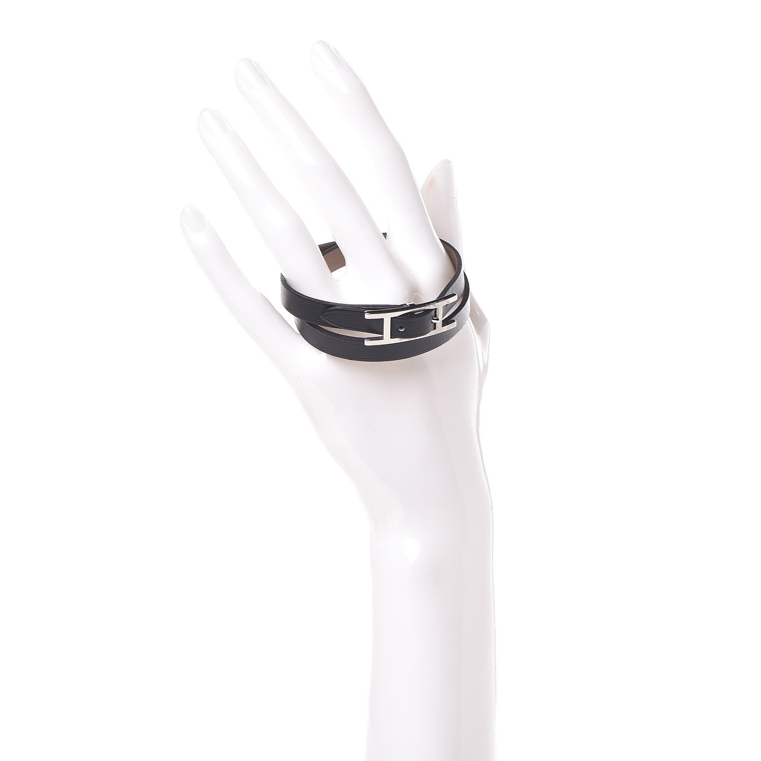 Hermes Chamonix Behapi Double Tour Bracelet S Black Etoupe 2 of 4