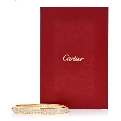 Cartier 18K Yellow Gold Diamond LOVE Paved Bracelet 18 8 of 8