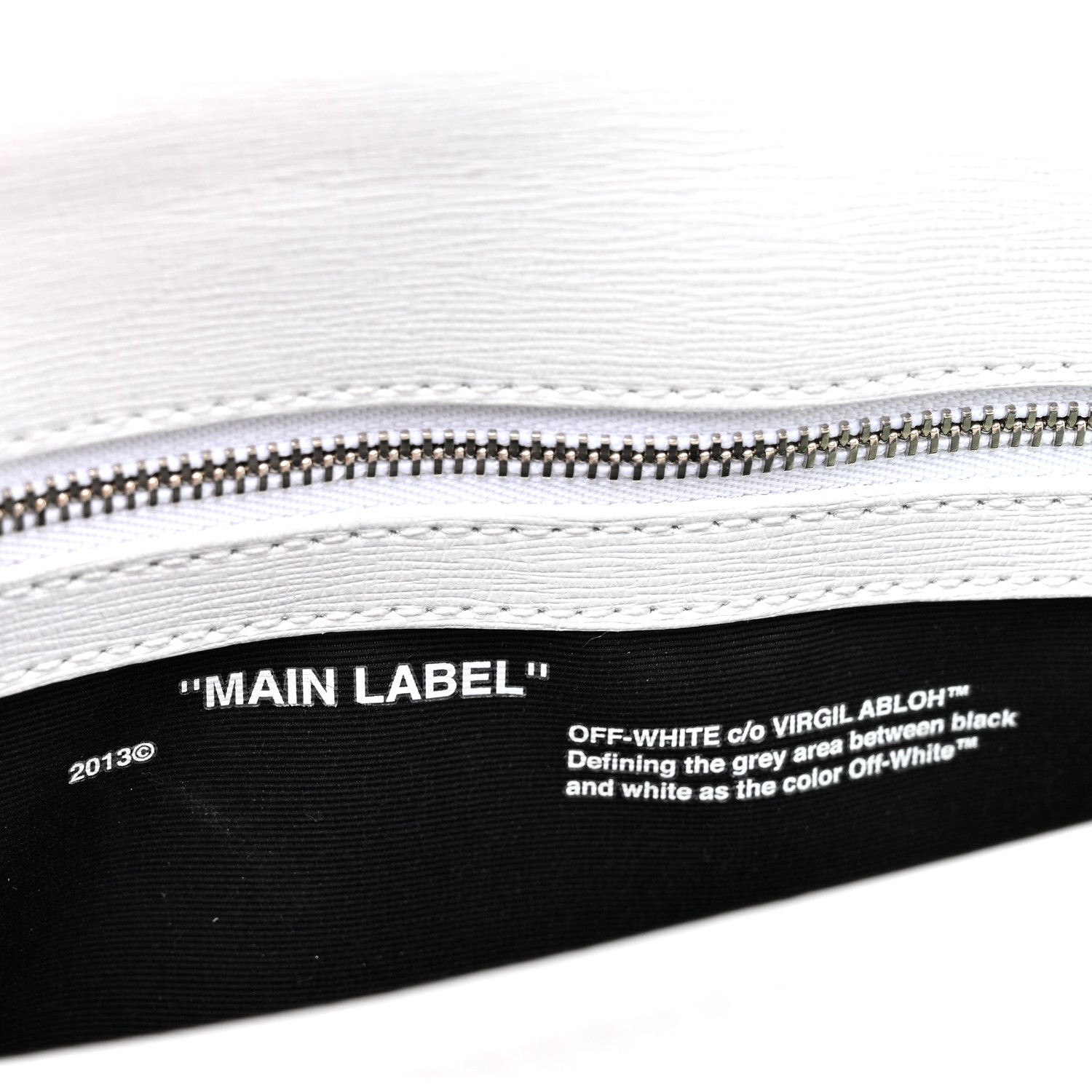 Off-White Saffiano Striped Mini Diag Binder Clip Bag White Black 6 of 11