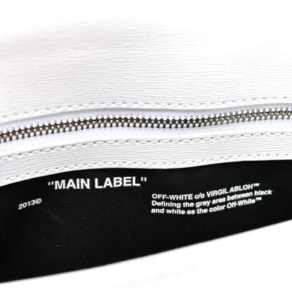Off-White Saffiano Striped Mini Diag Binder Clip Bag White Black 6 of 11