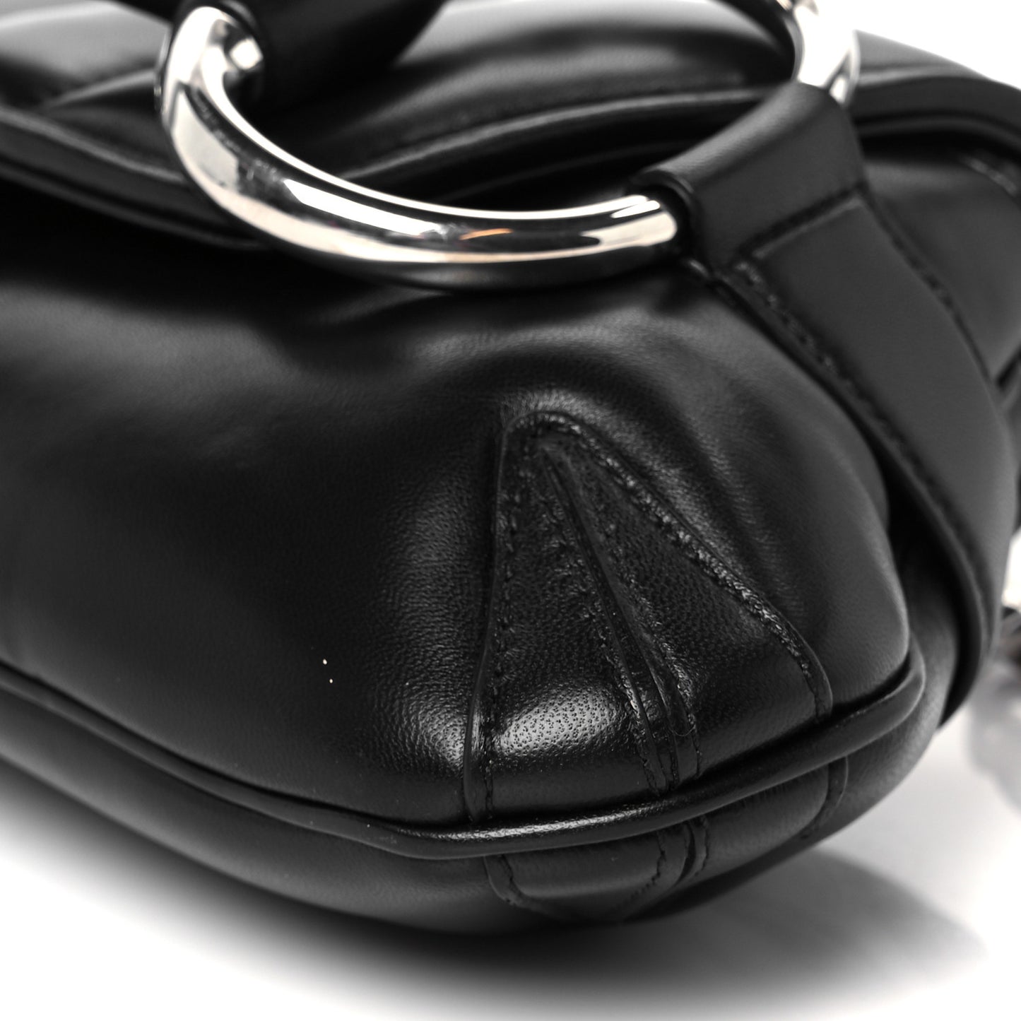 Nappa Vertical Matelasse Medium Maxi Horsebit Chain Shoulder Bag Black