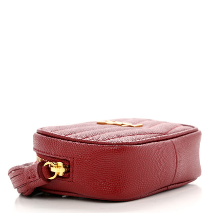 Saint Laurent Grain De Poudre Matelasse Monogram Baby Lou Camera Bag Eros Red 4 of 14