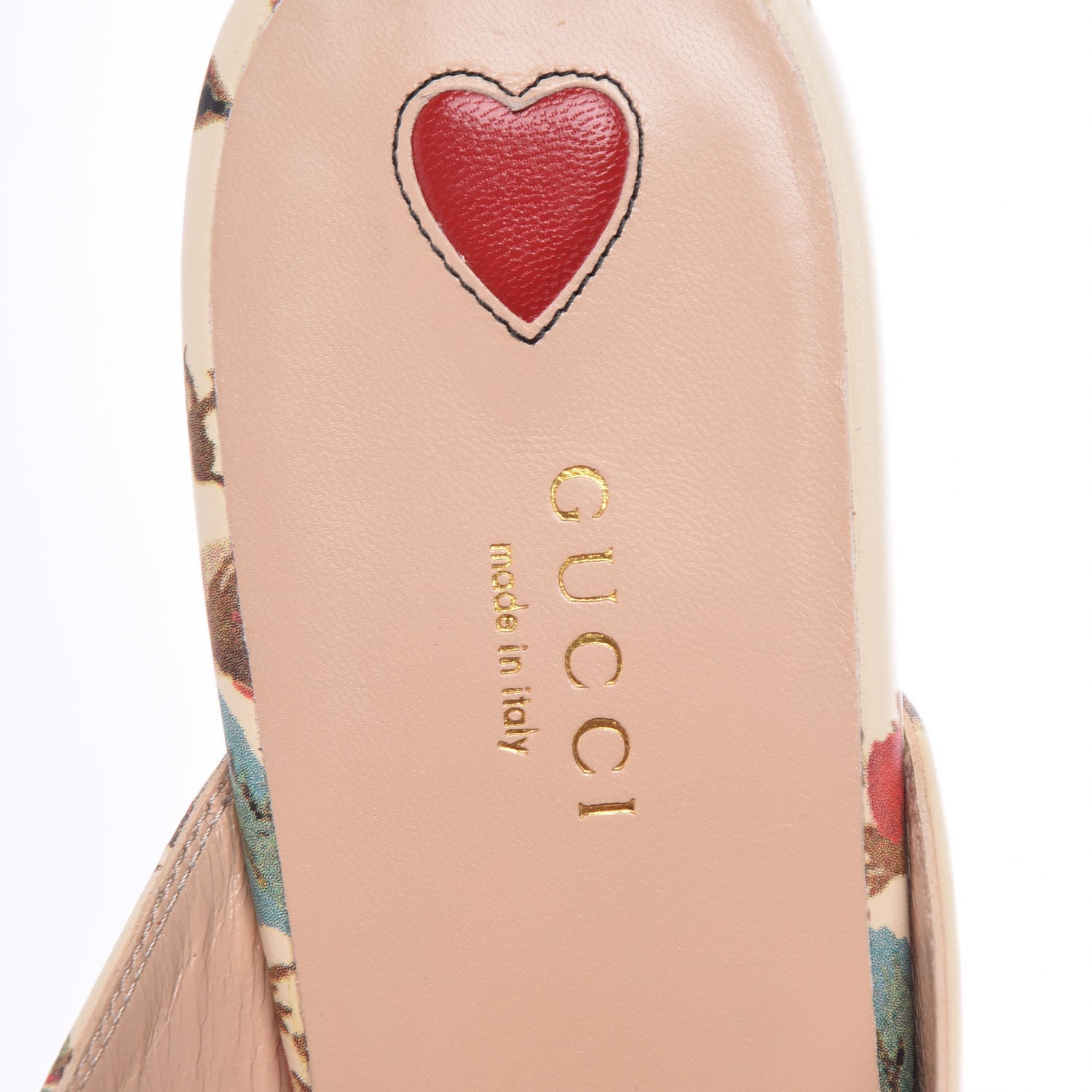 Gucci Calfskin Stamp Allover Rose Princetown Slippers 40.5 Ivory Multicolor 7 of 9