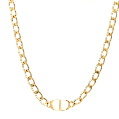 Christian Dior Metal Danseuse Etoile Chain Choker Necklace Gold 1 of 5