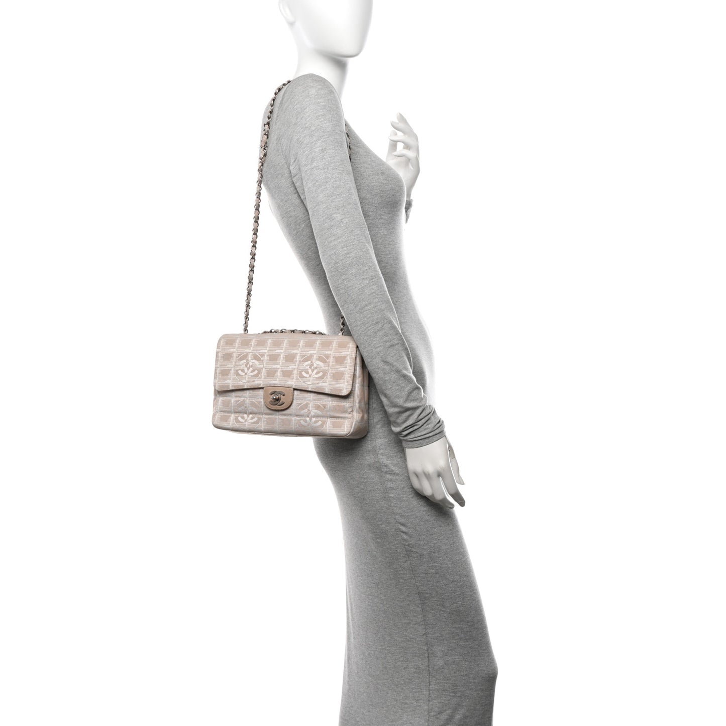 Nylon Medium Travel Flap Light Beige