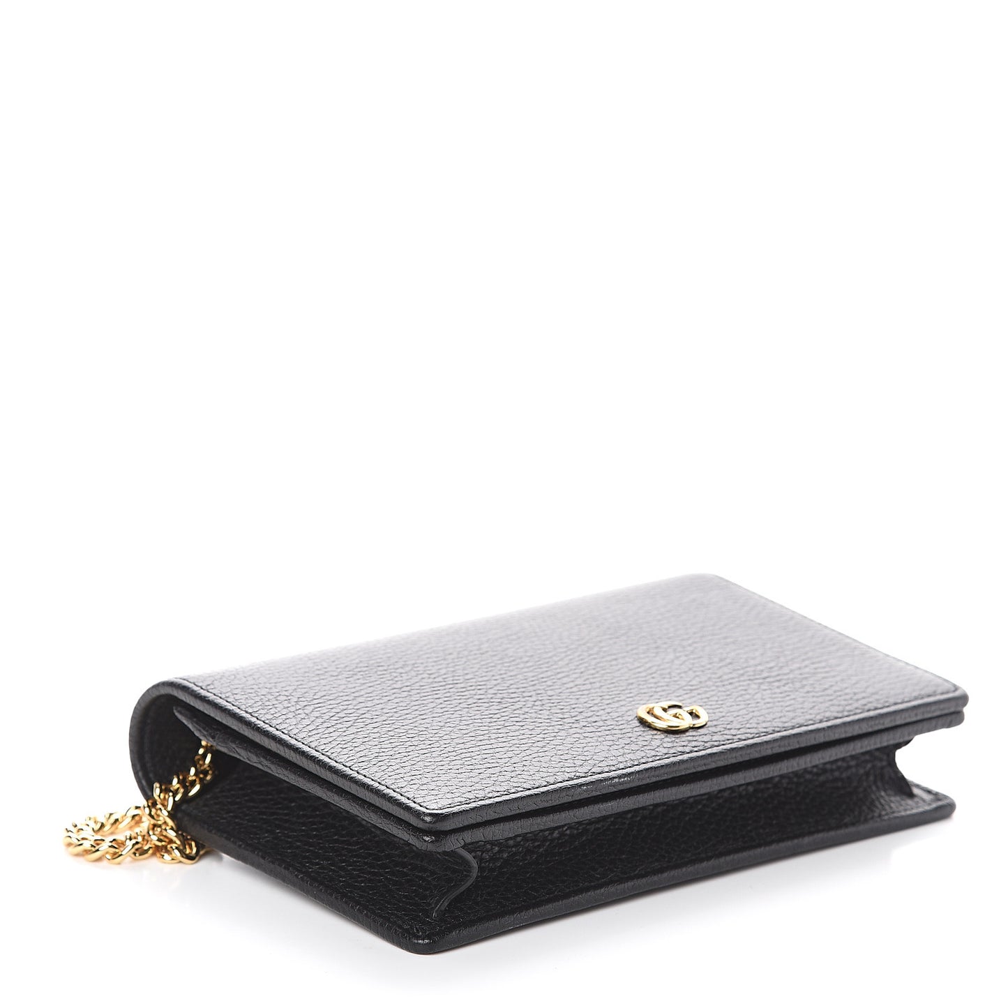 Calfskin Mini GG Marmont Chain Wallet Black