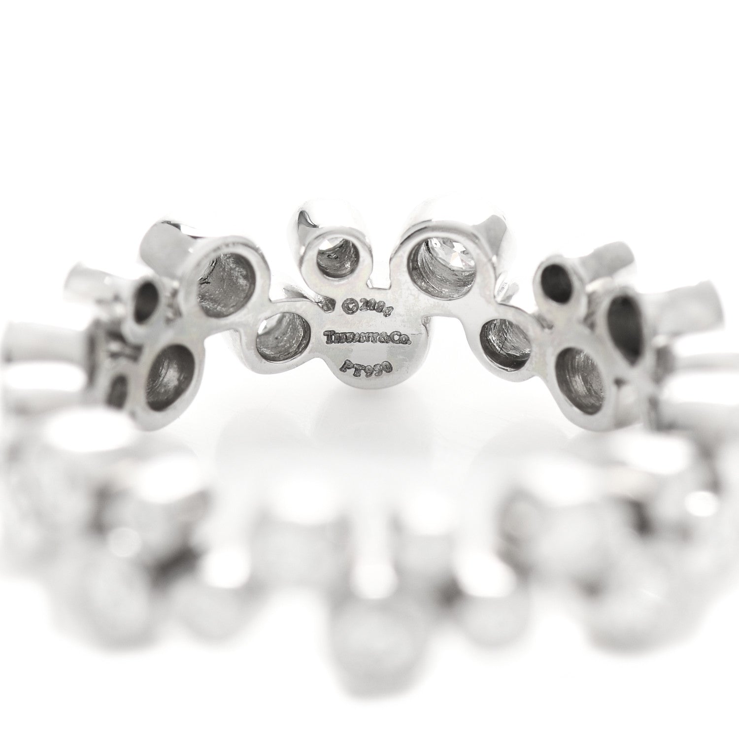 Tiffany Platinum Diamond Bubble Band Ring 51 5.75 4 of 5