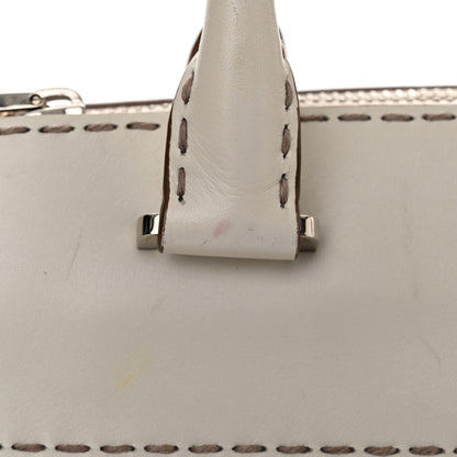 Prada City Calf Small Hand Stitched Galleria Double Zip Tote White 13 of 17