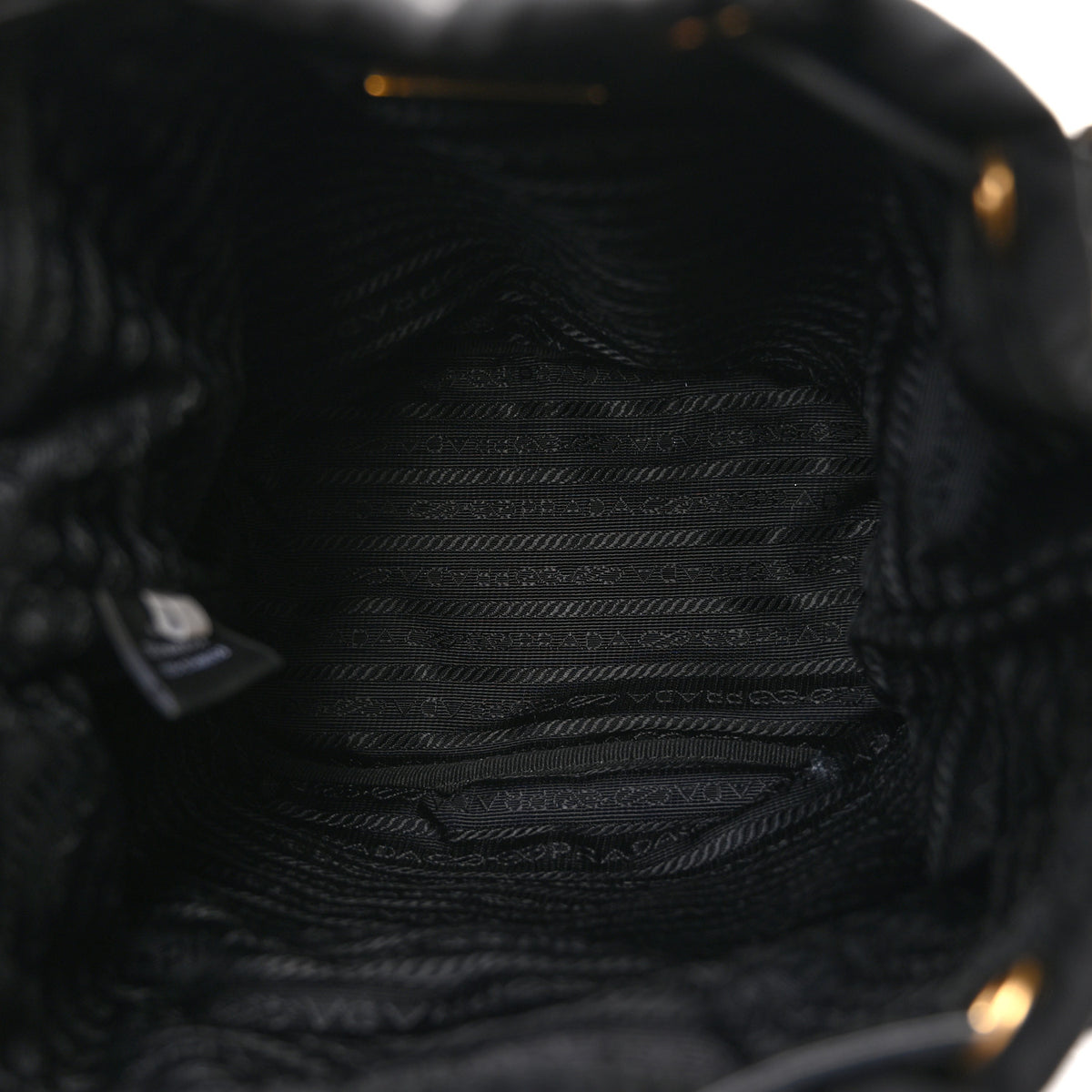 Prada Re-Nylon Saffiano Stitched Duet Bucket Bag Black 5 of 11