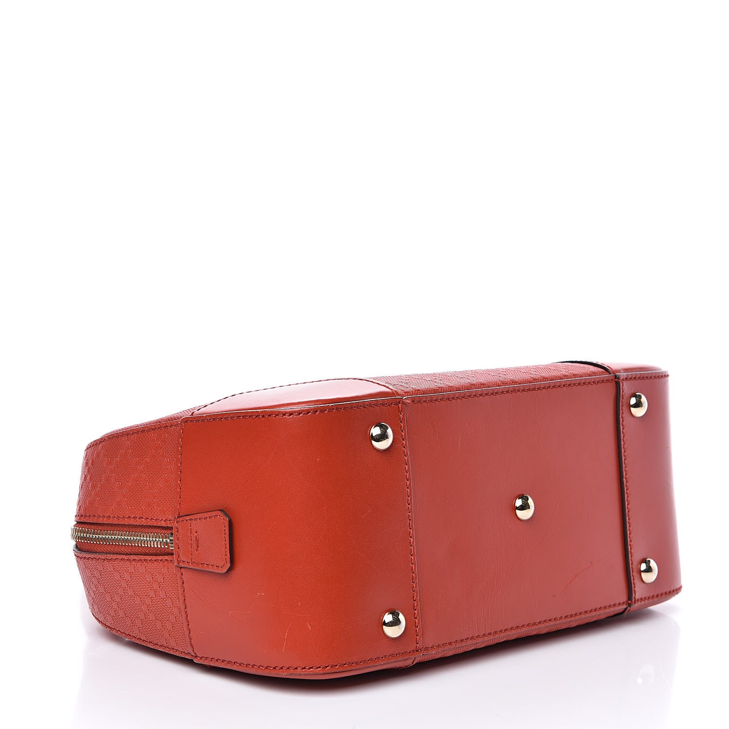 Gucci Calfskin Diamante Small Top Handle Bag Orange 4 of 13