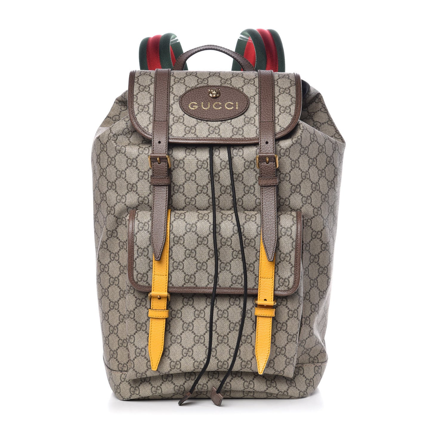 Soft GG Supreme Monogram Neo Vintage Double Buckle Backpack Beige New Acero Crop