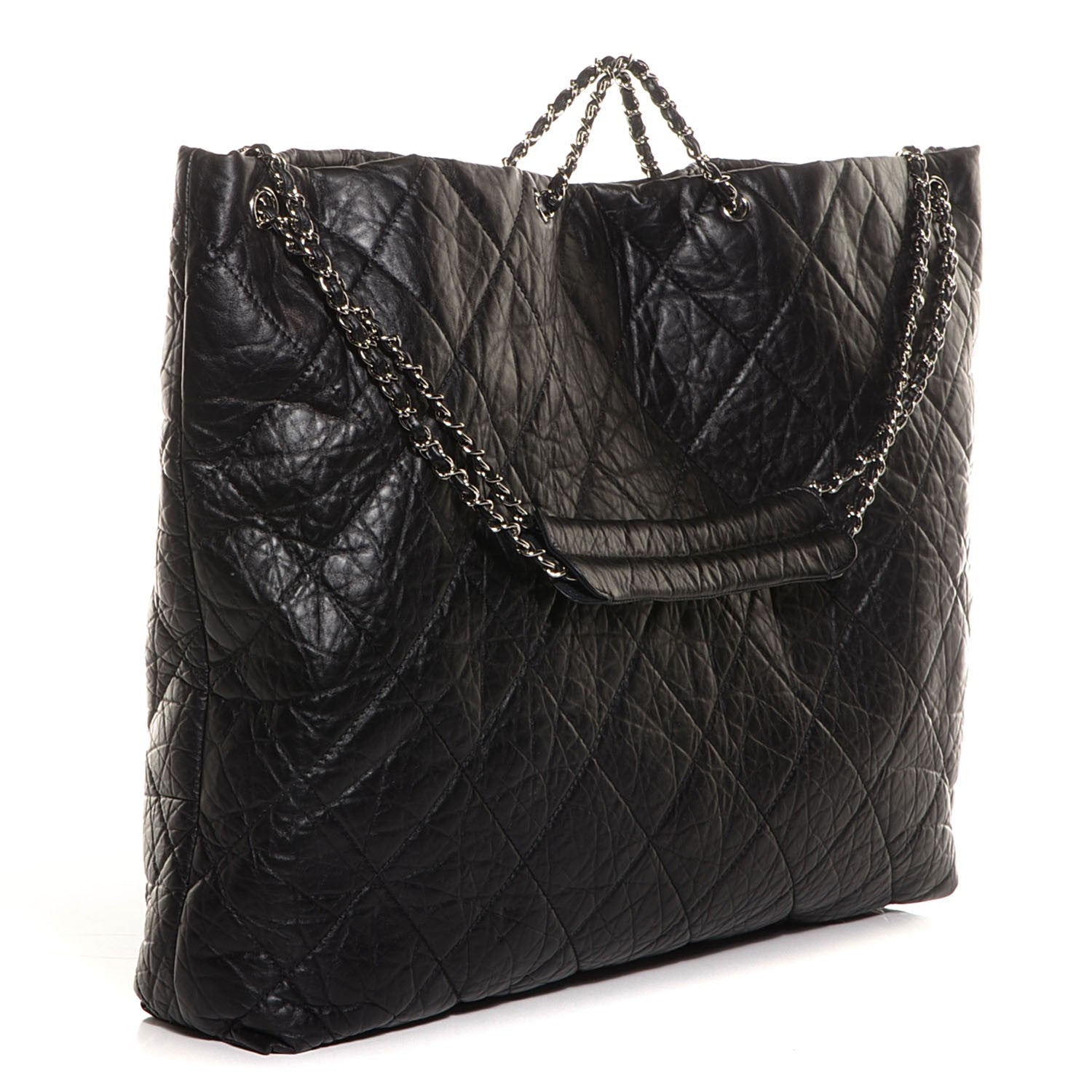 Chanel Aged Calfskin Oversized Reissue Drawstring Tote Black 3 of 7