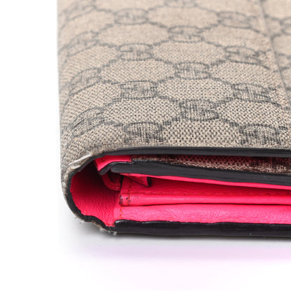 Gucci GG Supreme Monogram Continental Heart Wallet Fluorescent Fuchsia 5 of 5