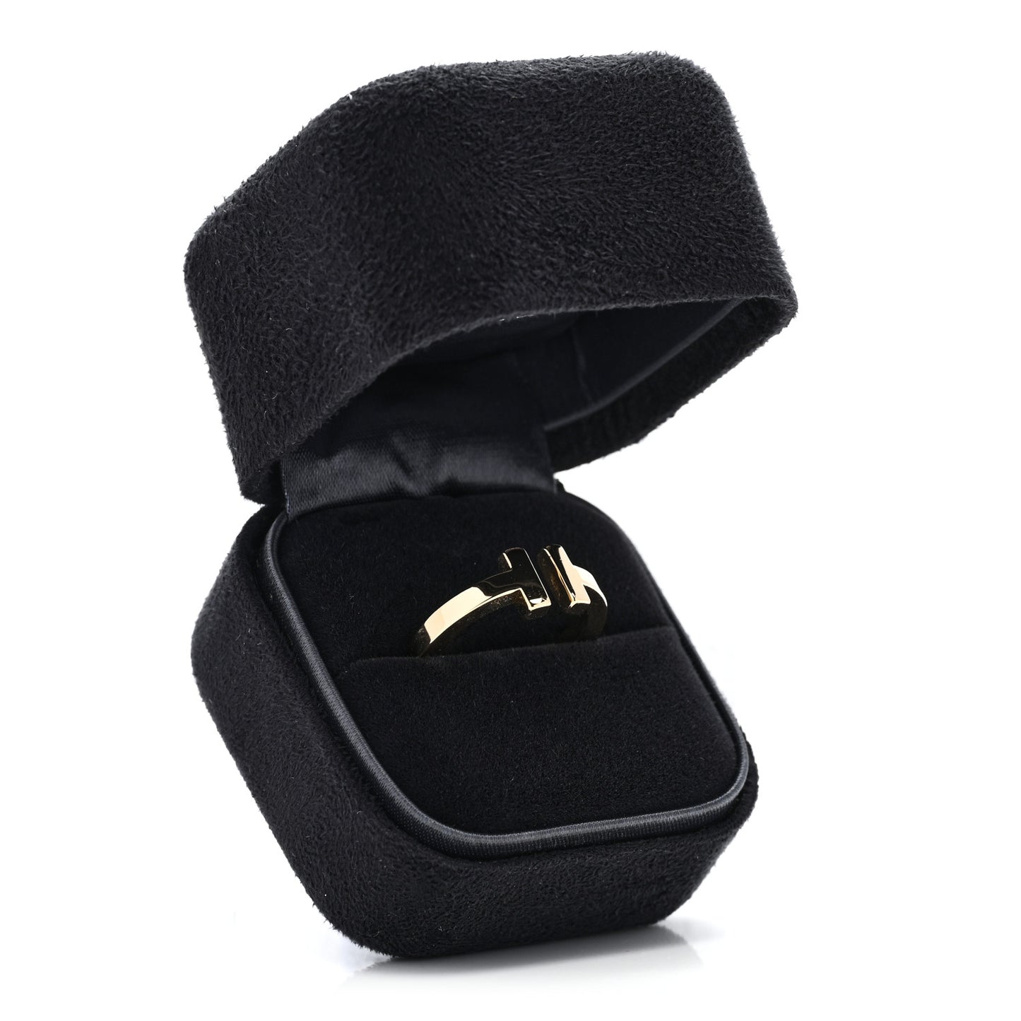 18K Yellow Gold T Square Ring 53 6.25