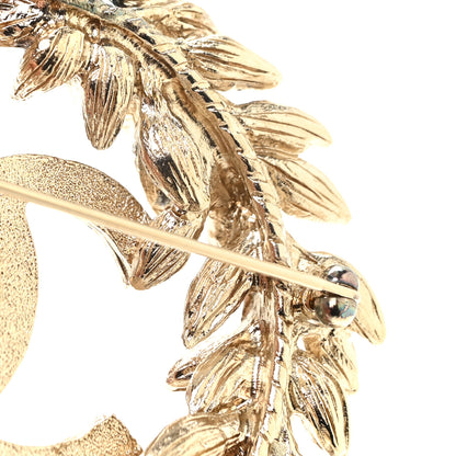 Chanel Crystal CC Sheath of Wheat Brooch Gold 5 of 5