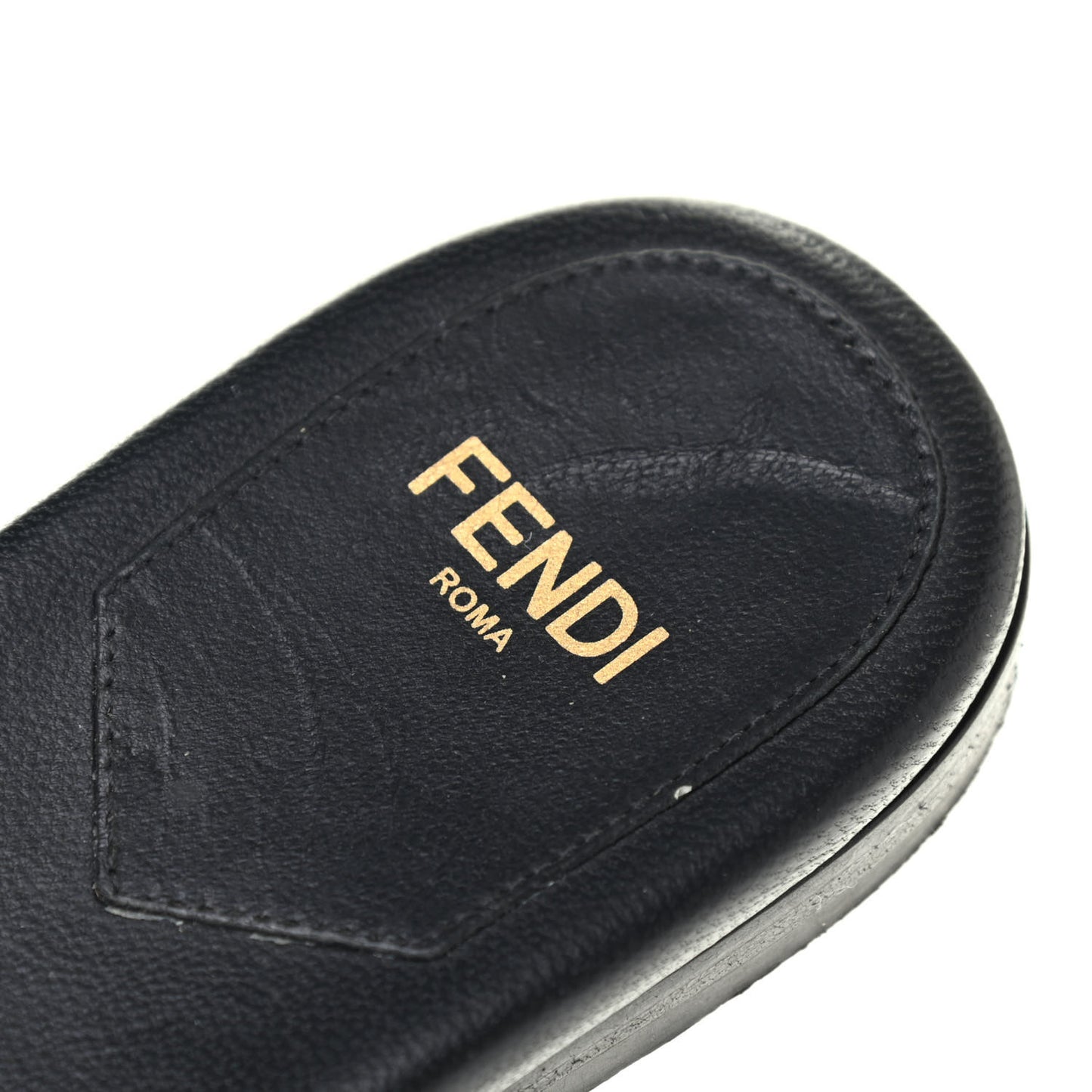 Raffia FF Flat Slide Sandals 37 Natural Black