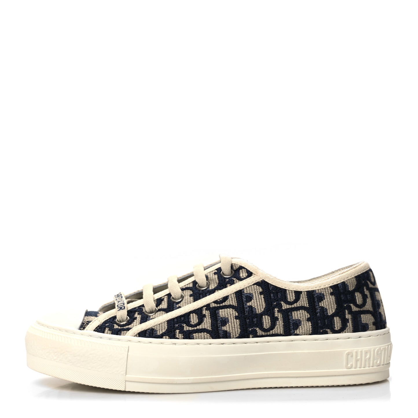 Canvas Oblique Walk'N'Dior Low Top Sneakers 35 Deep Blue