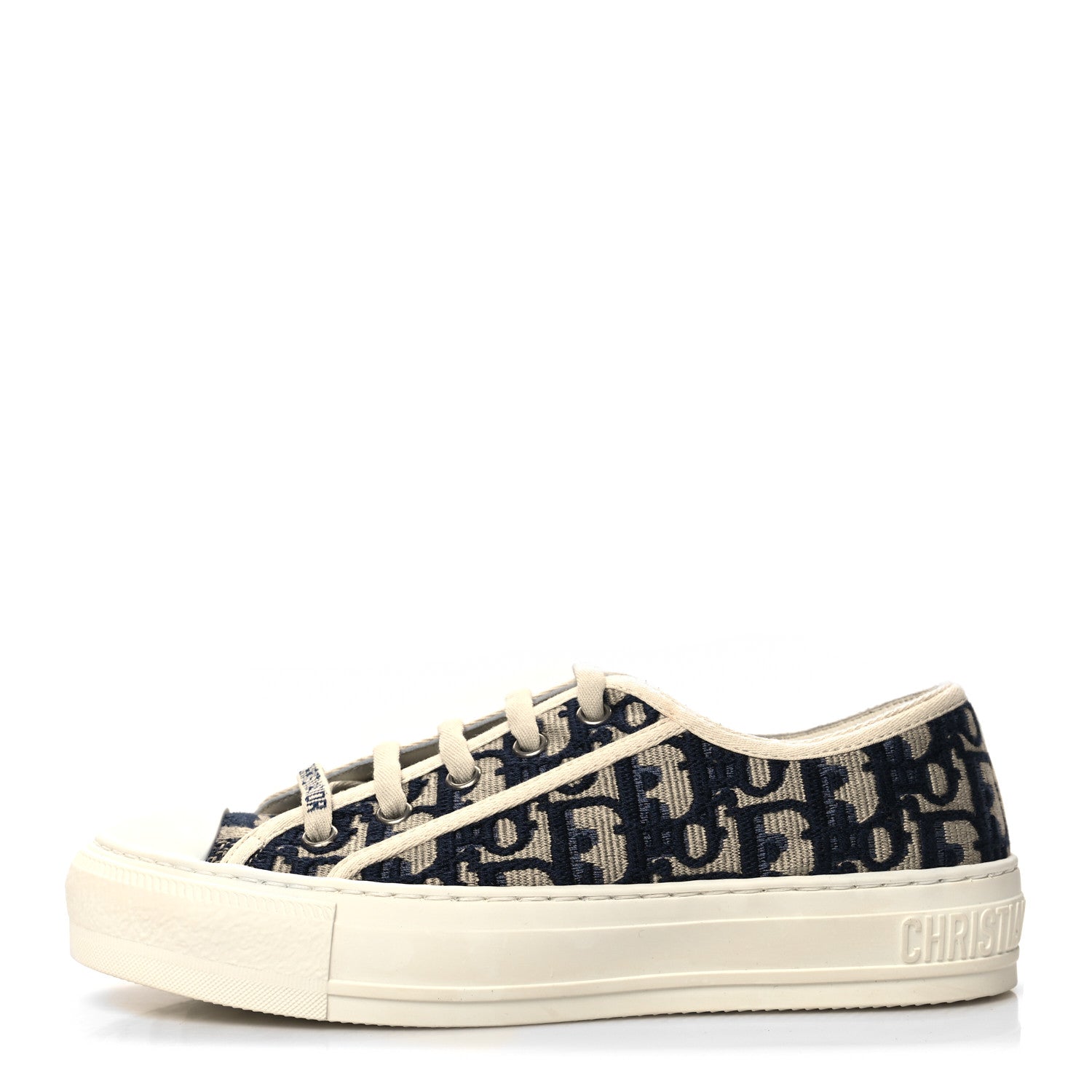 Christian Dior Canvas Oblique Walk'N'Dior Low Top Sneakers 35 Deep Blue 1 of 7