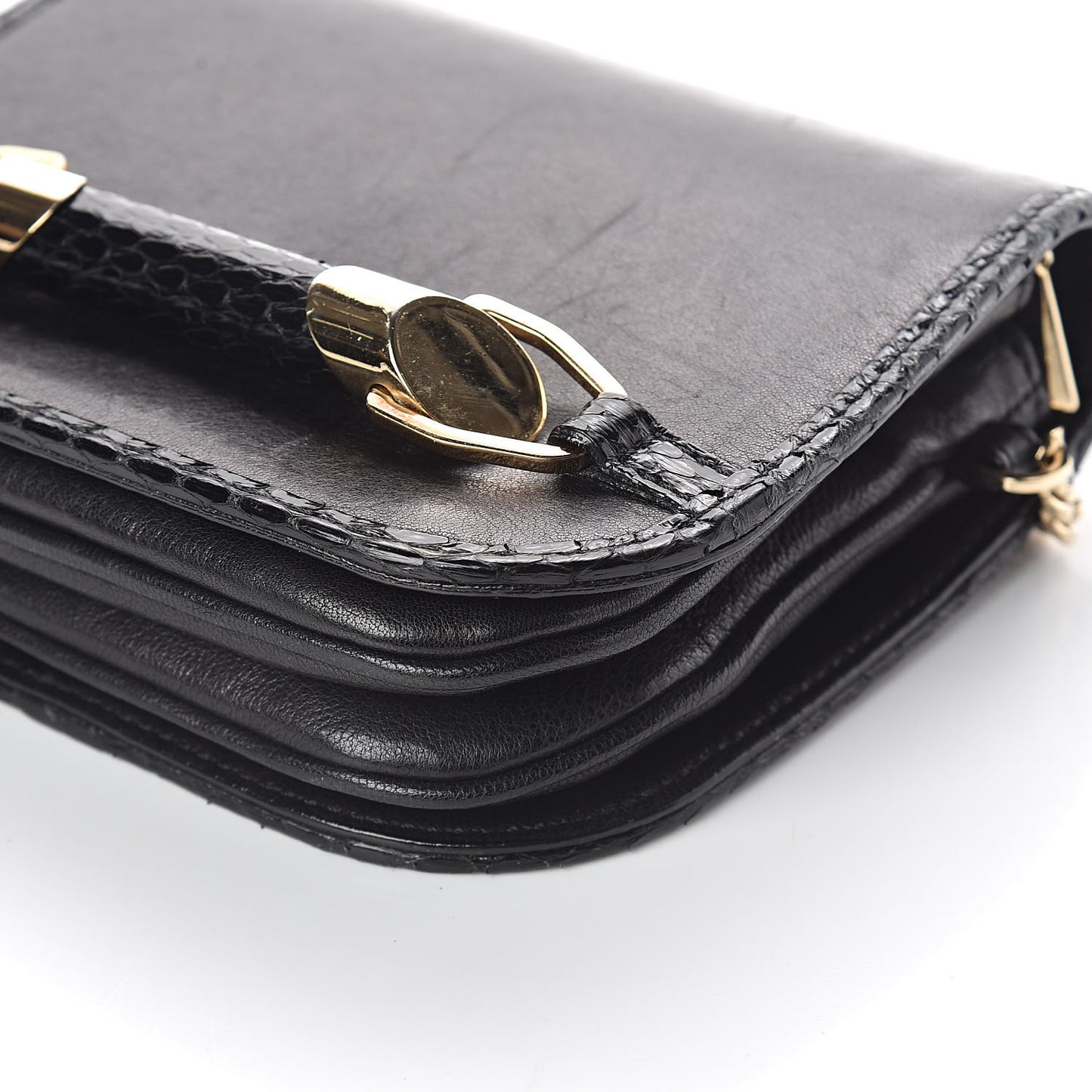 Lambskin Elaphe Zadie Flap Bag Black