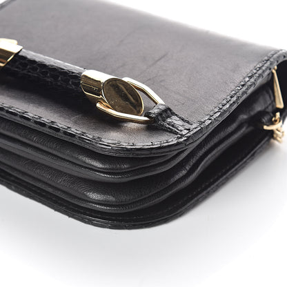 Jimmy Choo Lambskin Elaphe Zadie Flap Bag Black 9 of 9
