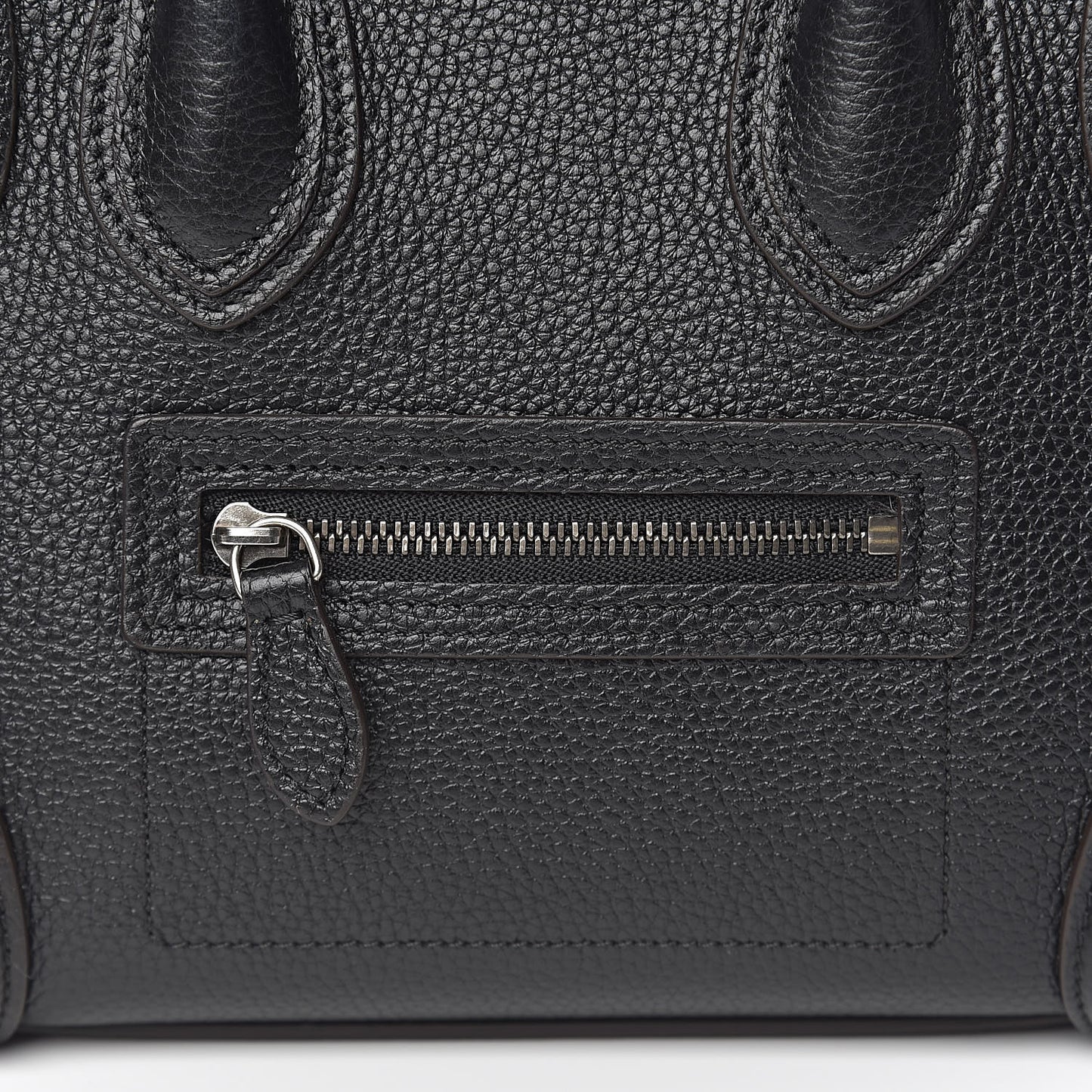 Drummed Calfskin Nano Luggage Black