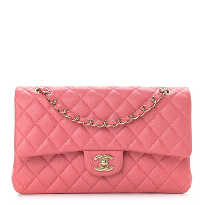 Chanel Metallic Caviar Quilted Medium Double Flap Pink 1 of 12