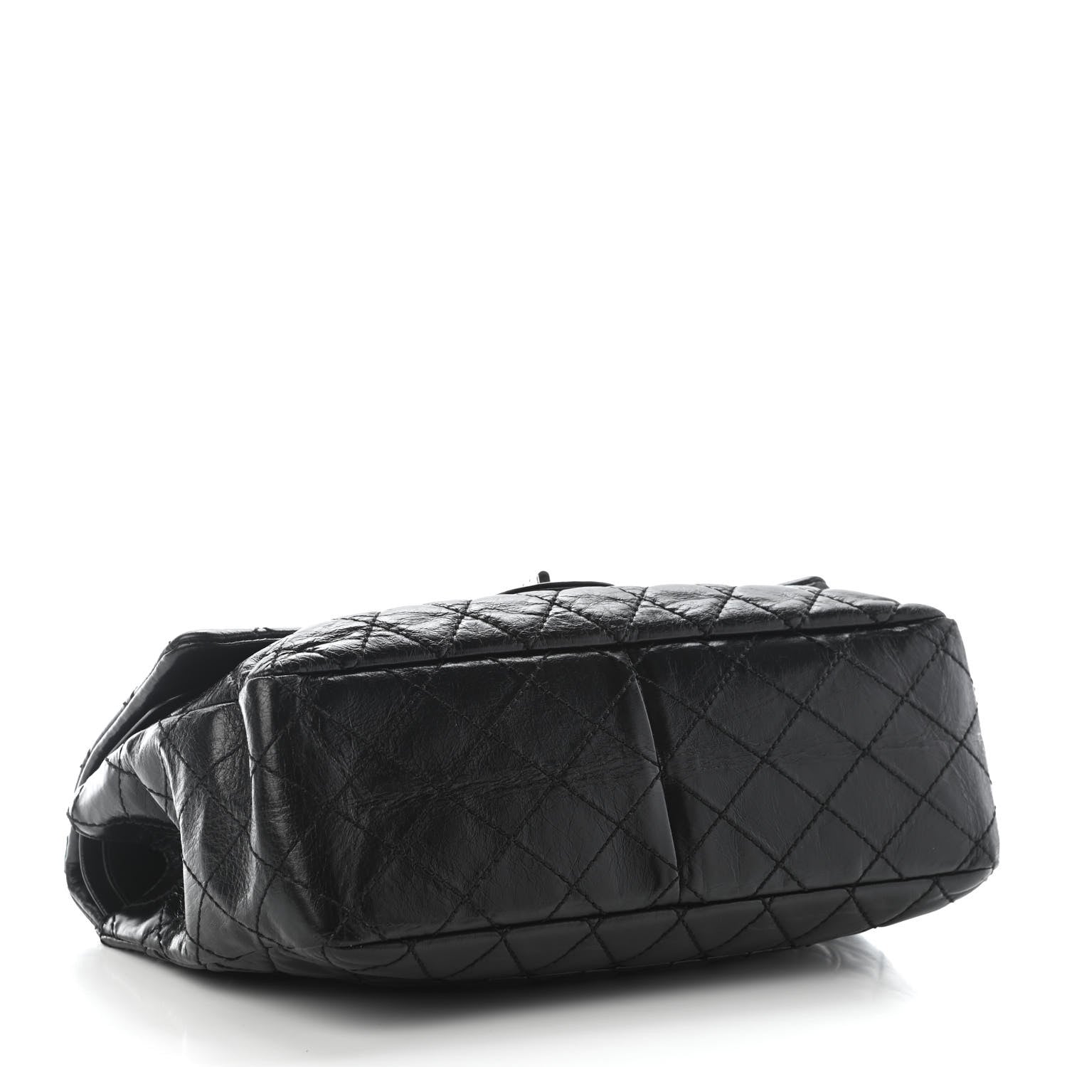 Chanel Glazed Calfskin Quilted Surpique 2.55 Reissue Flap Black 4 of 9
