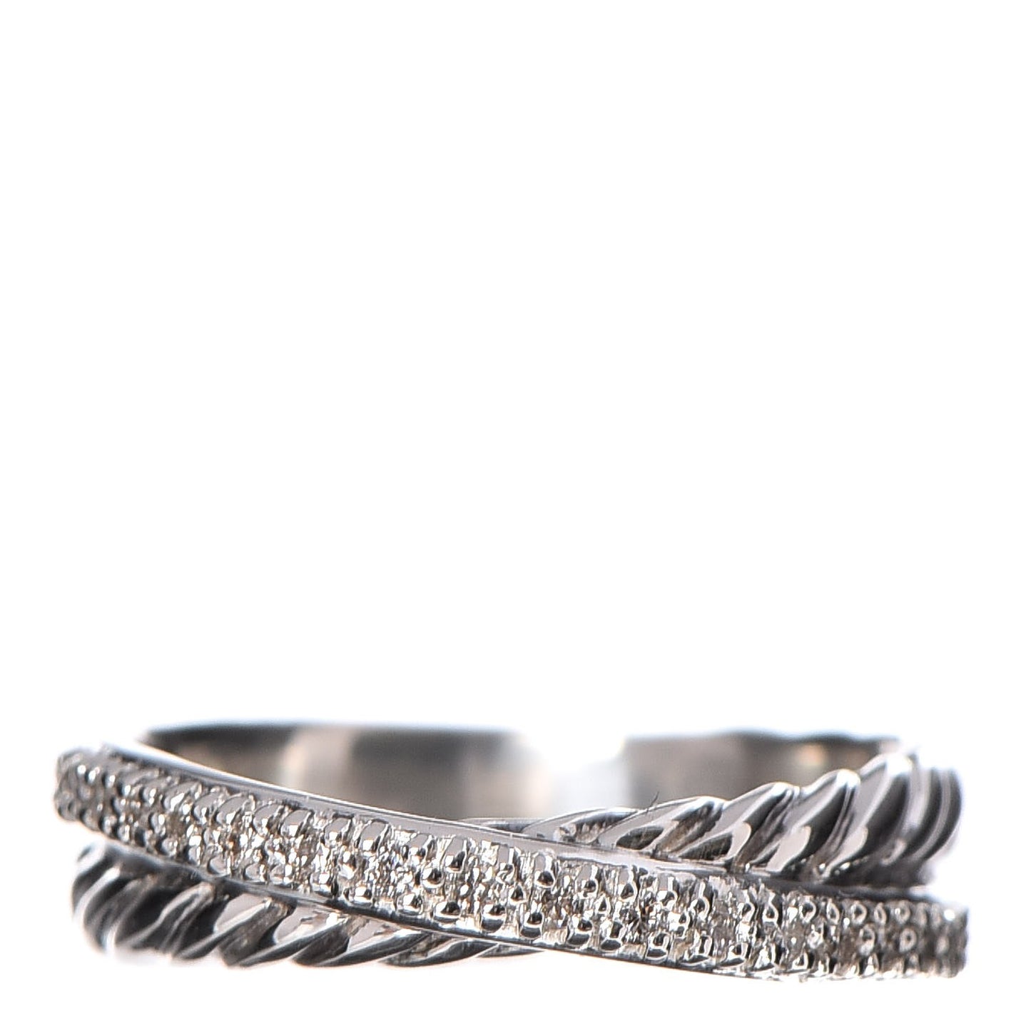 Sterling Silver Diamond 5mm Crossover Ring 52 6