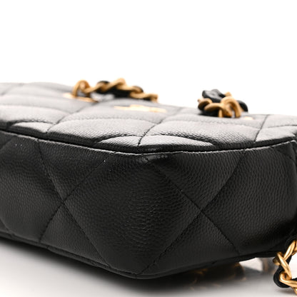 Chanel Caviar Quilted Top Handle Phone Holder With Chain Black 13 of 14