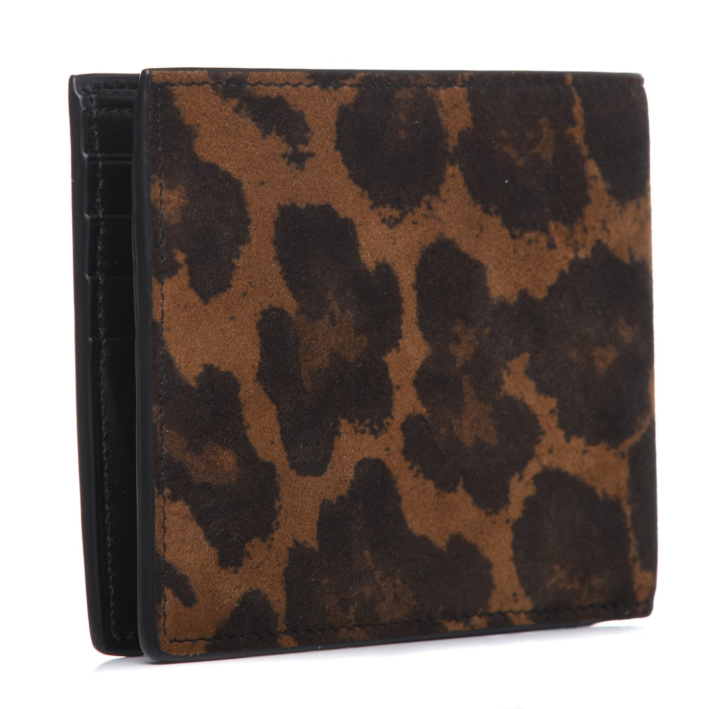 Leopard Bi-Fold Wallet Brown