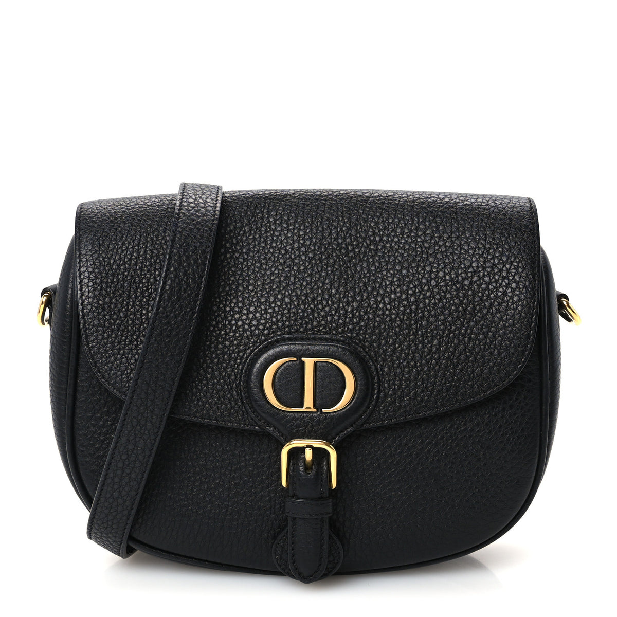 Grained Calfskin Medium Bobby Flap Black