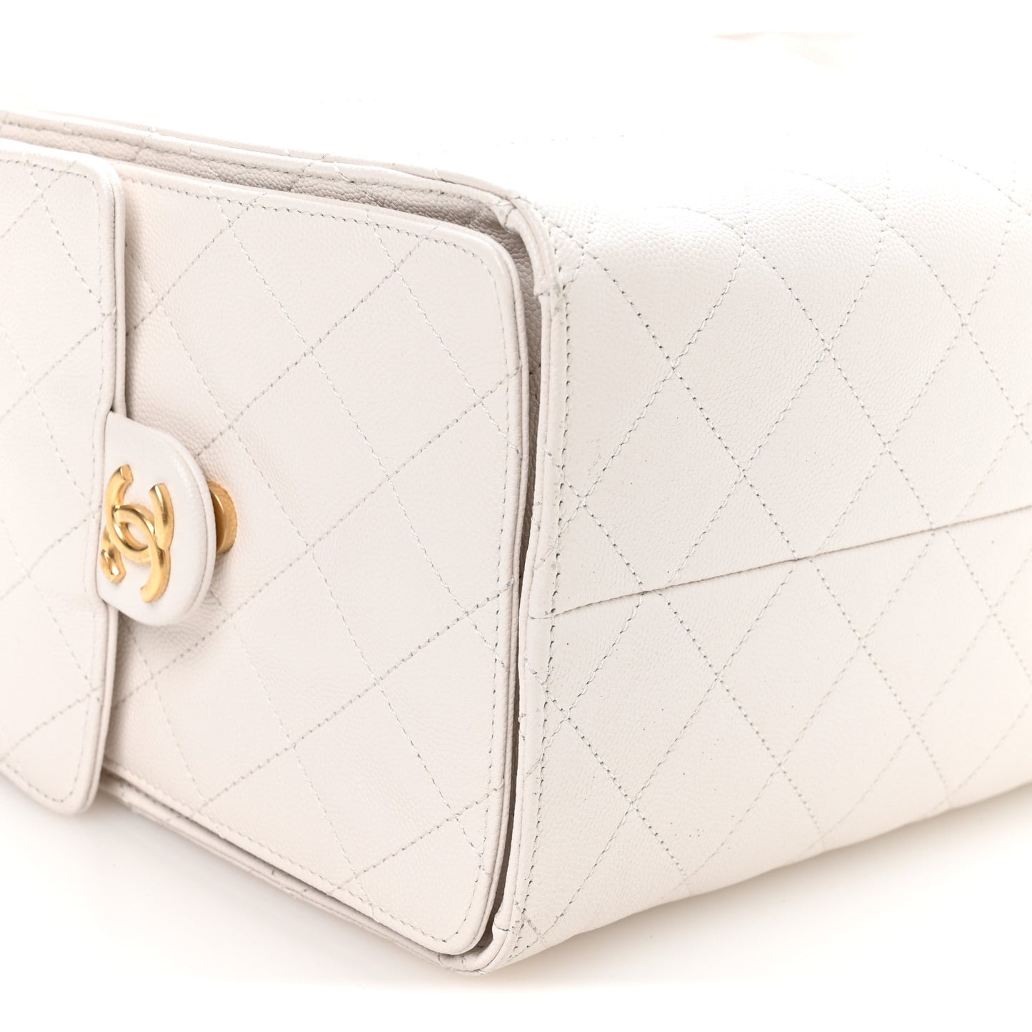 Caviar Quilted Medium Chanel 25 Handbag White