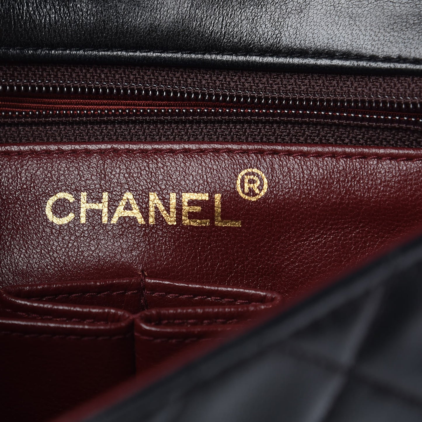 Lambskin Quilted Mini Square Flap Black