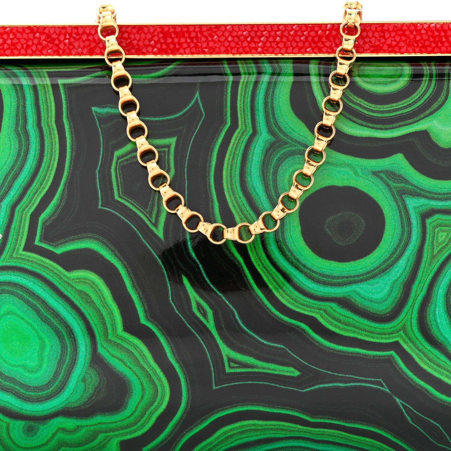 Christian Louboutin Patent Crystal Malachite Vanite Clutch Green Multicolor 7 of 10