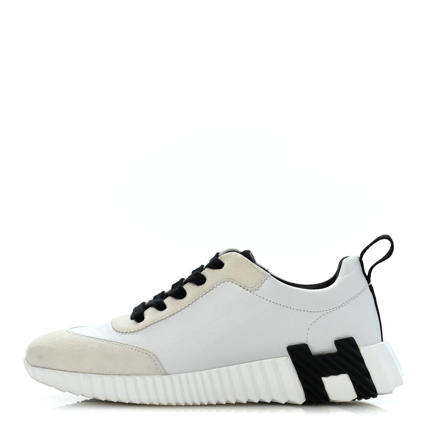 Calfskin Suede Goatskin Bouncing Sneakers 36.5 White Black
