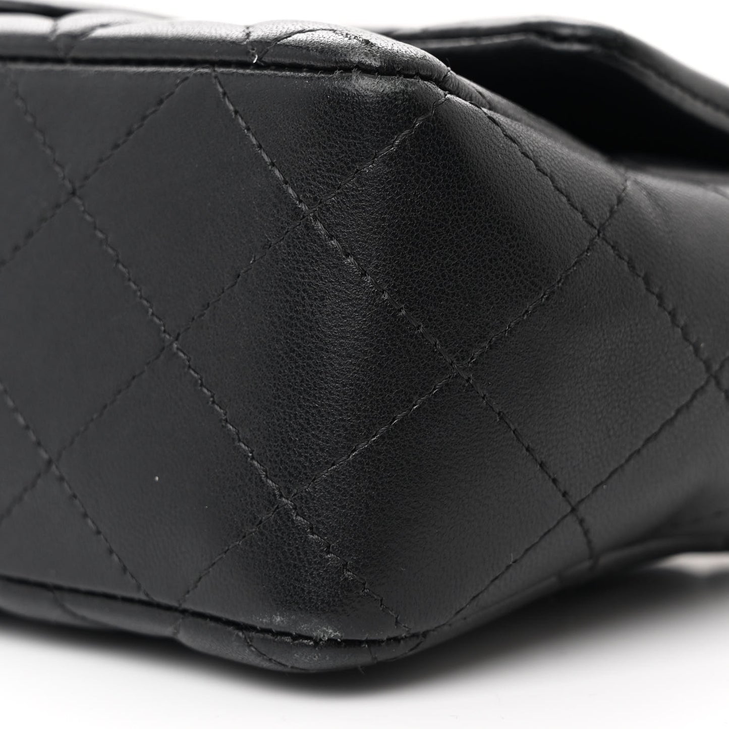 Lambskin Quilted Mini Rectangular Flap Black