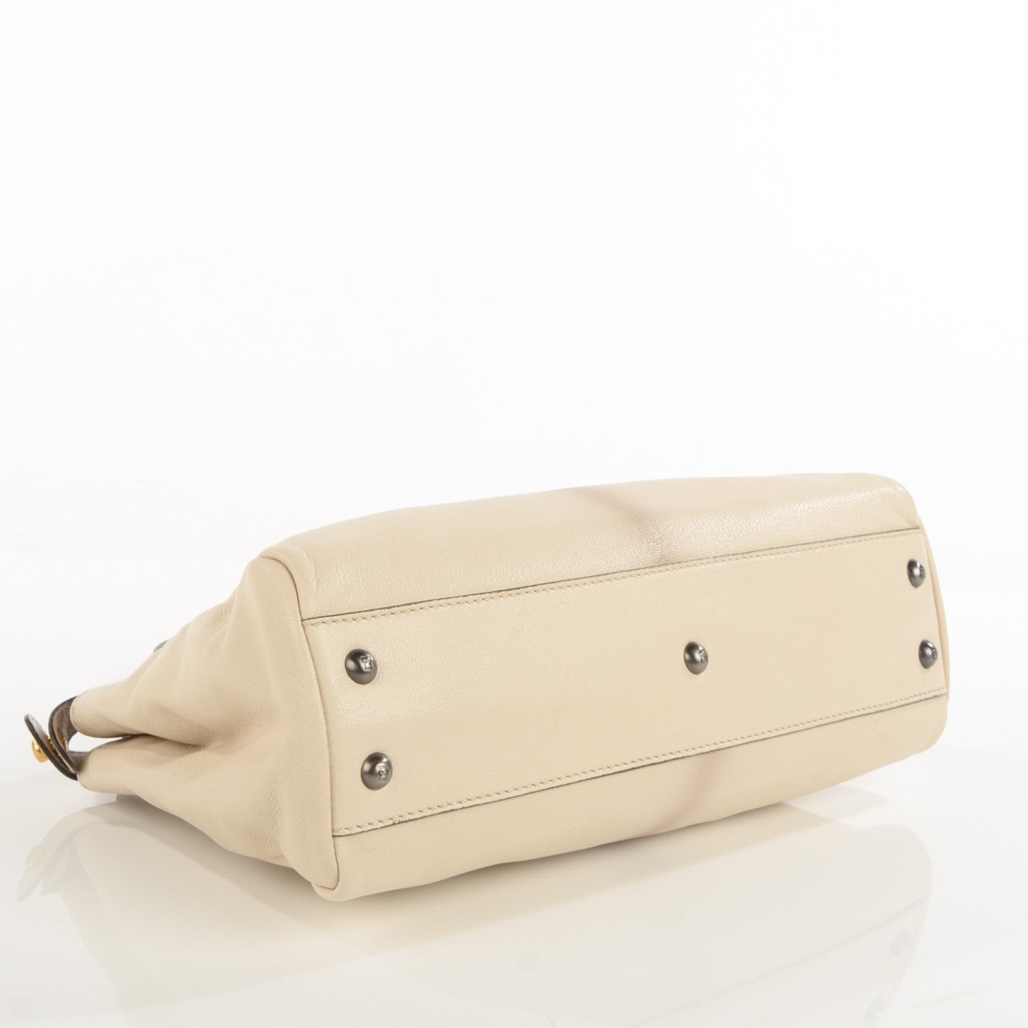 Fendi Goatskin Stingray Medium Peekaboo Iconic Satchel White Pink 5 of 10