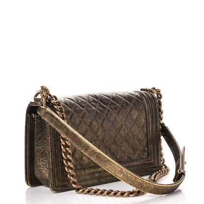 Chanel Metallic Calfskin Quilted Medium Boy Flap Gold 3 of 14