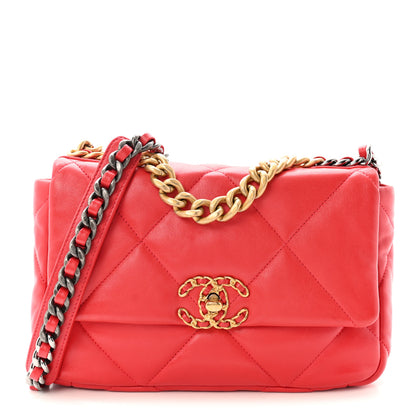 Chanel Goatskin Quilted Medium Chanel 19 Flap Pink 1 of 10