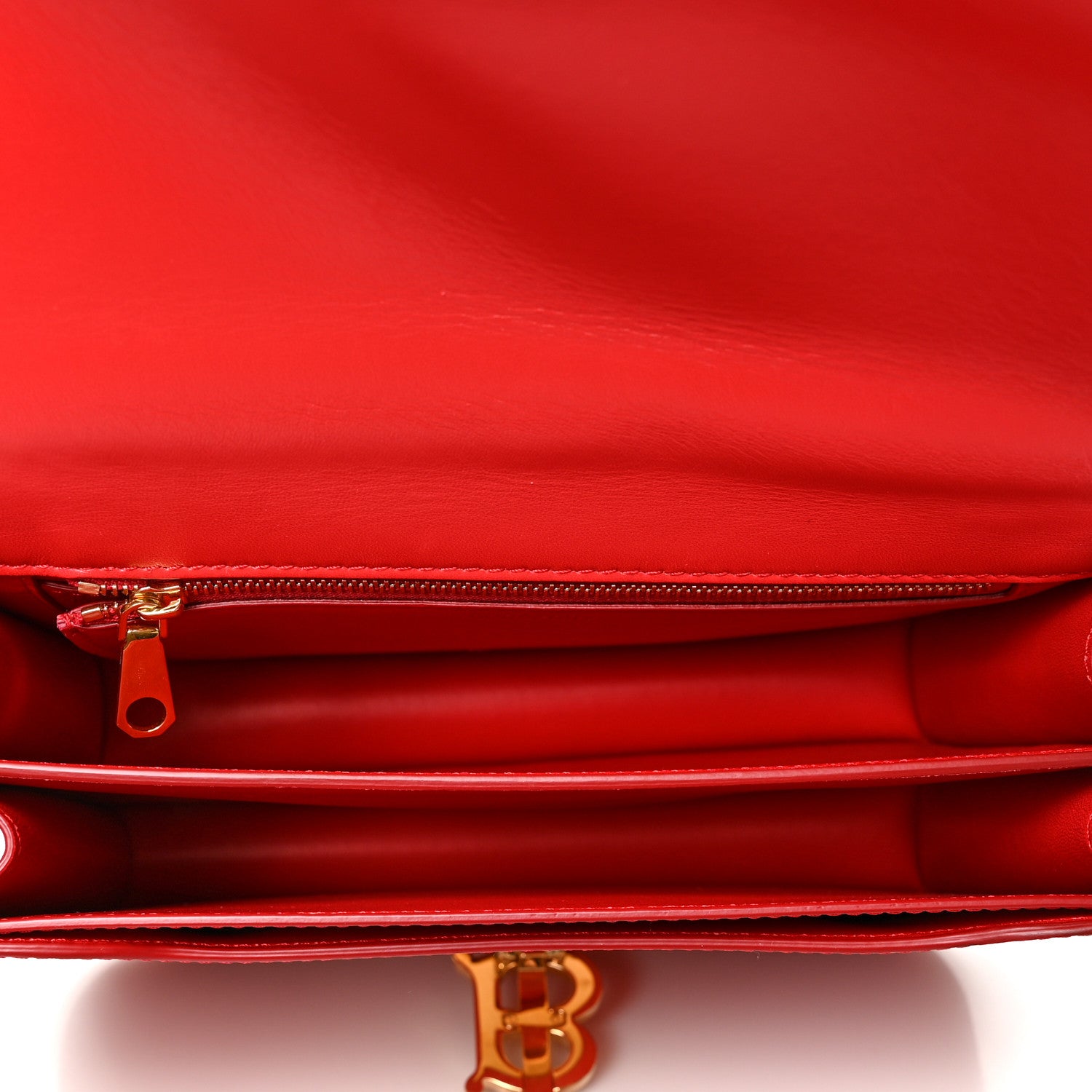 Burberry Calfskin Medium TB Bag Bright Red 5 of 9