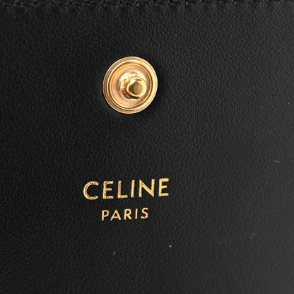Celine Shiny Calfskin Triomphe Busincess Card Holder Black 7 of 10