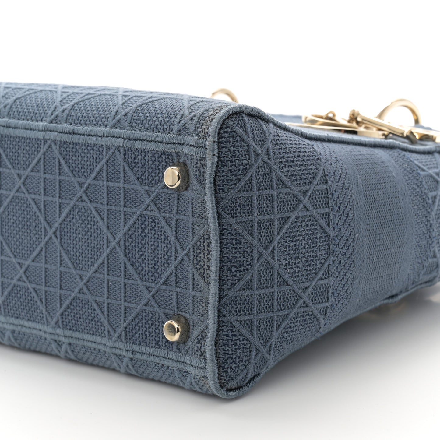 Canvas Embroidered Cannage Medium Lady D-Lite Denim Blue