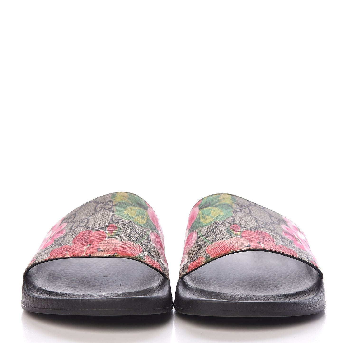 GG Supreme Monogram Blooms Slide Sandals 36 Beige Multicolor