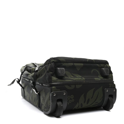 Prada Tessuto Nylon Hibiscus Print Trolley Luggage Green 3 of 18