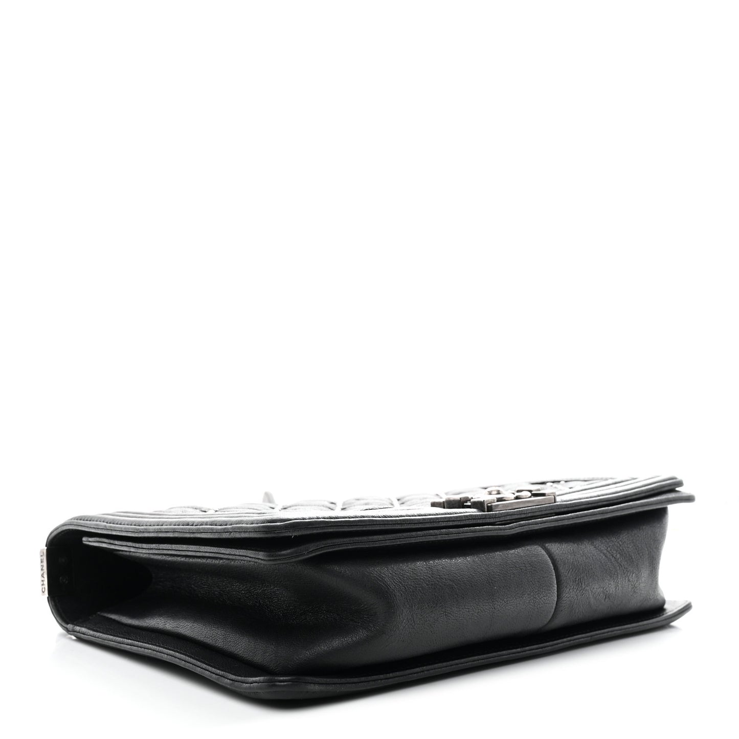 Crumpled Lambskin New Medium Studded Boy Flap Black