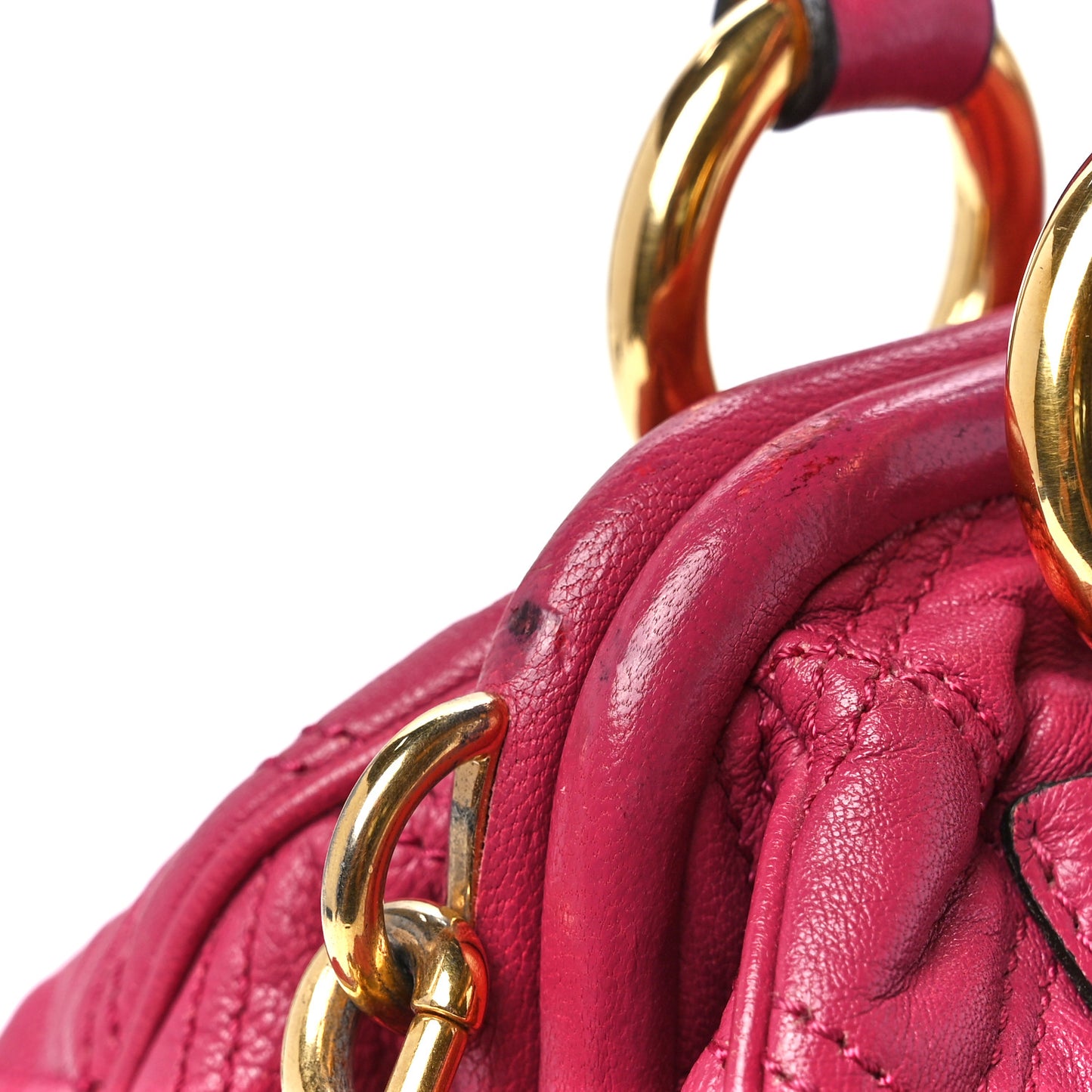 Calfskin Quilted Leather Stam Bag Pink